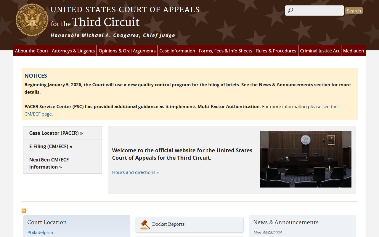 U.S. Court of Appeals Third Circuit for federal Union County appeals