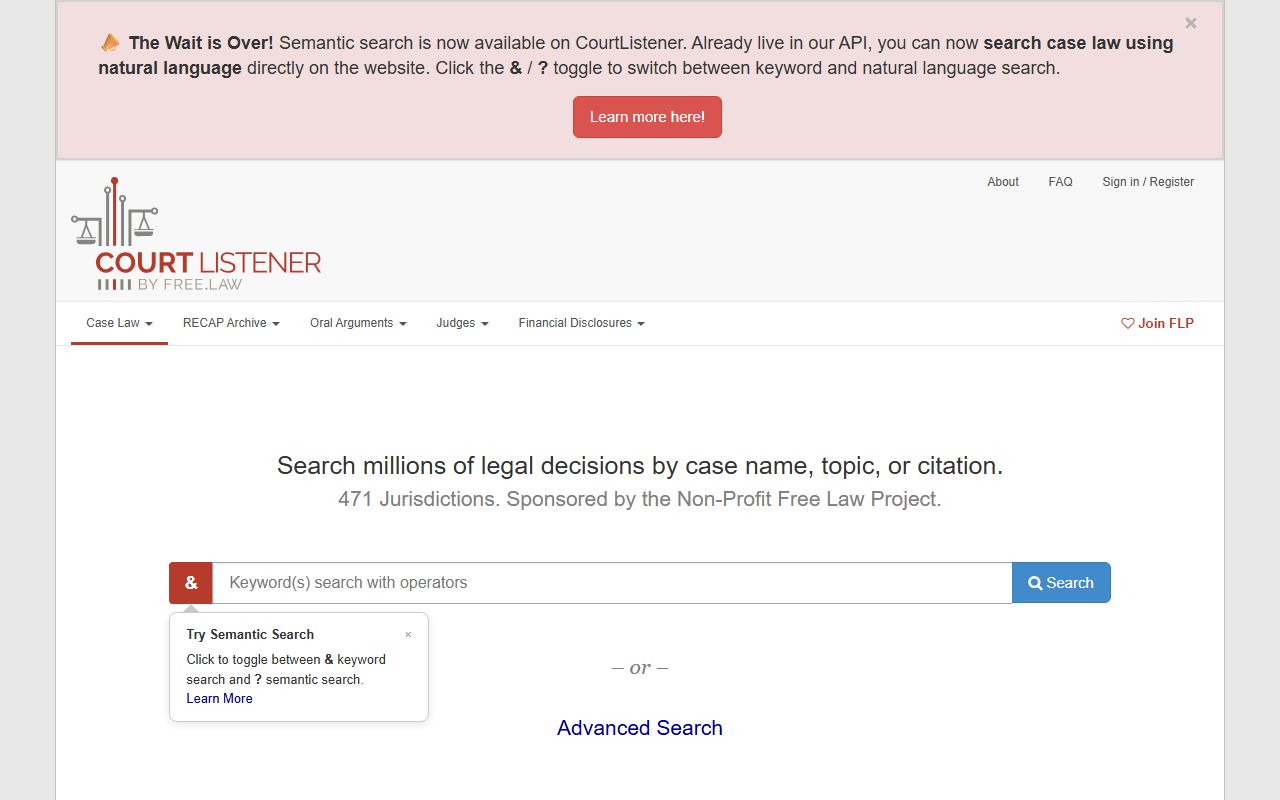 CourtListener free federal court records resource for Union County researchers