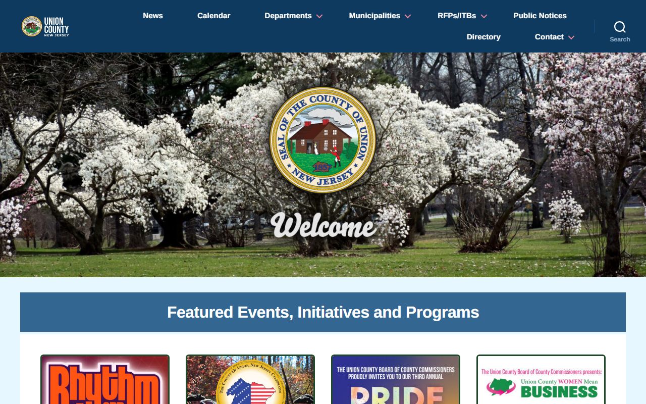 Union County government home page for court records