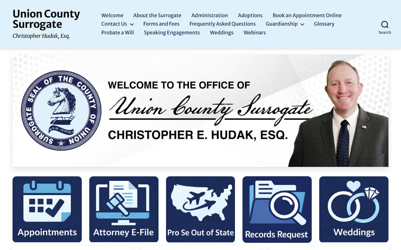 Union County Surrogate official site for probate records
