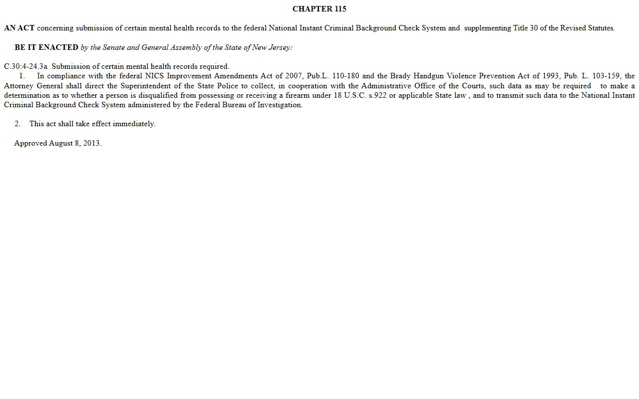 New Jersey mental health record confidentiality law for Union County public records