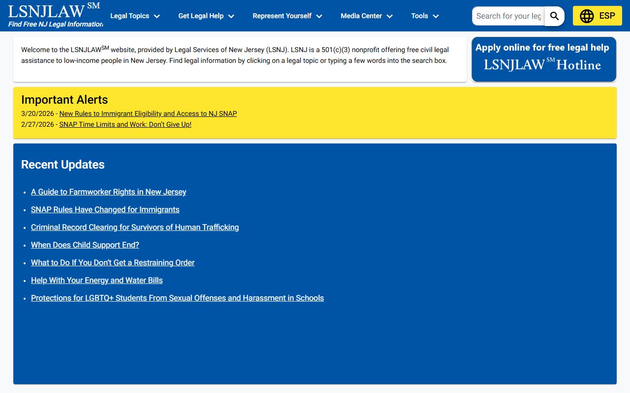 LSNJ Law self-help legal information for Union County public records